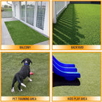 Ottomanson 2'7" x 4' Artificial Faux Grass Rug - Realistic Turf with UV Protection - Perforated for Easy Drainage - Durable, Hose-Off Synthetic Lawn Carpet for Indoor & Outdoor Use, Green
