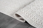 Micro Loop Indoor Rug White 9x12 Boho Geometric Neutral Area Rugs for Living Room Soft Luxury Modern Low and High Pile Durable Stain Resistant Non-Shedding Indoor Area Carpet 9 x 12