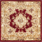 Rugs.com Chateau Collection Rug - 3 Ft Square Red Medium Pile Rug