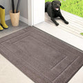 PURRUGS Dirt Trapping Door Mat 20" x 31.5", Non-Slip/Skid Machine Washable Entryway Rug, Dog Doormat, Super Absorbent Welcome Mat for Muddy Wet Shoes and Paws, Grayish Brown