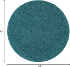 Unique Loom Solid Shag Collection Area Rug (5' 3" Round, Deep Aqua Blue)