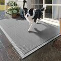 Front Door Mat 20''x31'', Drainage Heavy Duty Dirt Trapping Non-Slip Doormats, Outdoor Rubber Floor Mats, Restaurant Commercial Kitchen Industral Pool Entrance Bar Wet Area, Grey