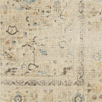 RUGGABLE Washable Vintage Area Rug – Kamran Ivory Opal 5x7, Stain-Resistant, Non-Slip – Medium Machine Washable Rugs for Living Room, Bedroom, Hallway, Entryway & Office–with Standard Pad