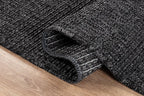 Beverly Rug Easy Jute Rug 8x10 Solid Washable Durable Outdoor Indoor Area Rugs for Living Dining Room Patio Office Stain Resistant Non Shedding Casual Indoor Outside Carpet (8 x 10 Dark Gray)