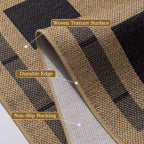 Vasofe Washable Small Entry Rug, 2x3 Checkered Jute Rugs Outdoor Indoor Front Door Mat, Non-Slip Bedroom Entrance Doorway Kitchen Mats, Plaid Farmhouse Porch Carpet, Black and Brown