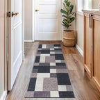 Rugshop Modern Boxes Design Non-Slip (Non-Skid) Carpet for Hallway,Entryway,Kitchen Runner Rug 2'7" x 8' Gray