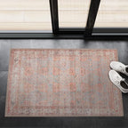 GLN Rugs Traditional Collection - Machine Washable Area Rug, Traditional Washable, Non Slip, Low Pile Chenille Rug, Living Room, Bedroom, Kitchen Rug (2' x 3' Terra/Multicolor 1153)