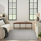 Nourison Home Textured Home Charcoal Ivory 7'10" x 9'10" Area Rug - Easy Cleaning, Non Shedding, Bed Room, Living Room, Dining Room, Kitchen (8' x 10')