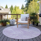 Addison Rugs Chantille ACN591 Purple 8' x 8' Indoor Outdoor Round Rug, Easy Clean, Machine Washable, Non Shedding, Bedroom, Living Room, Dining Room, Kitchen, Patio Rug