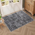 RUGSREAL Small Area Rug 2x3 Entryway Mat with Rubber Backing Stain Resistant Throw Carpet Modern Solid Color Bath Mat Contempowary Washable Rug for Living Room Bedroom Dining Room Kitchen, Dark Grey