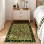 Door Mat Entryway Rug 2x3, Machine Washable Non-Slip Small Area Rug, Boho Floral Low Pile Throw Rugs for Entrance, Front Door, Entry, Kitchen, Kids Room（Green）