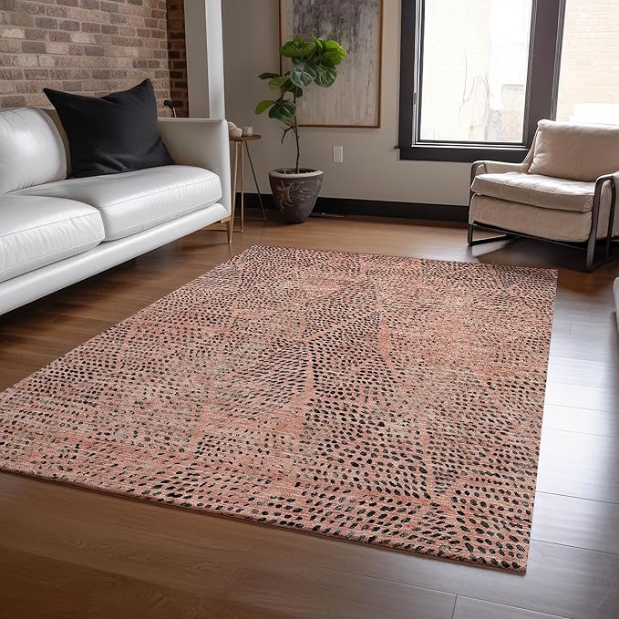Addison Rugs Chantille ACN591 Salmon 10' x 14' Indoor Outdoor Area Rug, Easy Clean, Machine Washable, Non Shedding, Bedroom, Living Room, Dining Room, Kitchen, Patio Rug
