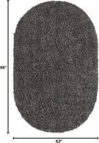 Unique Loom Davos Shag Collection Area Rug - Solid (5' 3" x 8' Oval, Peppercorn)