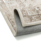 Taupe Runner Rug 2x6 Hallway Kitchen Washable Vintage Carpet Non Slip Retro Distressed Low Pile Soft Oriental Medallion Thin Long Throw Rug for Entryway Bathroom Office Laundry Dining Room