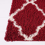 SAFAVIEH Dallas Shag Collection Area Rug - 6' x 9', Red & Ivory, Trellis Design, Non-Shedding & Easy Care, 1.5-inch Thick Ideal for High Traffic Areas in Living Room, Bedroom (SGD257Q)