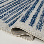 JONATHAN Y Khalil Modern Berber Stripe Cream/Navy Indoor Area Rug, 3x5, Contemporary, Bohemian, Easy-Cleaning for Living Room, Bedroom, Kitchen, Pet Friendly, Non-Shedding (MOH207E-3)