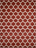Rugs.com Lattice Collection Rug – 9' x 12' Dark Terracotta Medium Rug Perfect for Living Rooms, Large Dining Rooms, Open Floorplans