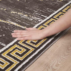 GLORY RUGS Area Rugs Marble 8x10 Brown Gold Carpet Modern Abstract Rug Living Room Dining Bedroom Rug