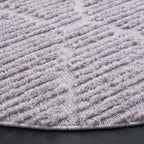 SAFAVIEH Marrakesh Collection Area Rug - 6'7" Round, Grey, Geometric Design, Ideal for High Traffic Areas in Living Room, Bedroom, Dining (MRK517F)