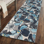 Rugshop Gray Large Floral Non-Slip Runner Rug Fade Resistant for Hallway, Entryway and Kitchen, 2'7" x 8'