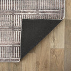 Rugshop Bohemian Stripe Lines Washable Non Slip Area Rug 2' x 4' Brown