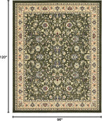Rugs.com Yasmin Collection Rug – 8' x 10' Green Medium Rug Perfect for Living Rooms, Large Dining Rooms, Open Floorplans