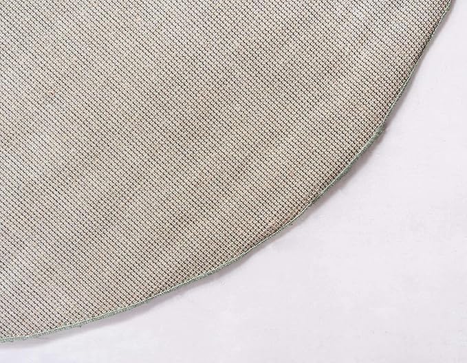 Unique Loom Davos Shag Collection Area Rug - Solid (2' Round, Sage)
