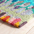 Dash & Albert Paint Chip Stone Hand Micro Hooked Wool Rug, 7.5 X 9.5 Feet, Multicolored Geometric Pattern