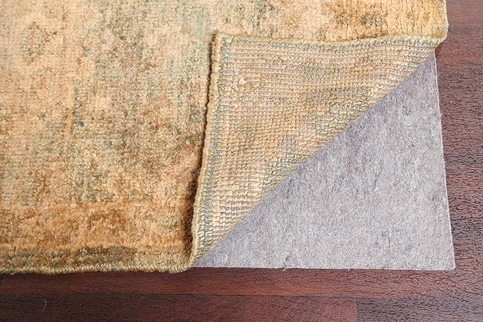 Rug Source Tribal Collection 7x9 Moroccan Area Rug, Hand Knotted Beige & Ivories Floral Rug, Oriental Jute Carpet for Bedroom, Living Room, Dining Room