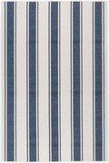 Dash & Albert Awning Stripe Blue Machine Washable Rug, 5 X 8 Feet, Blue Stripe Pattern