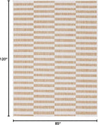 Unique Loom Outdoor Striped Collection Area Rug - Striped (7' 1" x 10' Rectangle, Taupe/Ivory)
