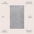 JONATHAN Y Haze Solid Low-Pile Gray 7x7 Square Indoor Area Rug, Coastal,Bohemian,Minimalist,Classic, Easy-Cleaning for Living Room,Bedroom,Kitchen,Pet Friendly,Non-Shedding (SEU100A-7SQ)