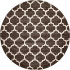 Rugs.com Lattice Collection Rug – 8 Ft Round Chocolate Brown Medium Rug Perfect for Kitchens, Dining Rooms