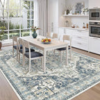 zesthome 10x12 Area Rugs-Washable Rug for Living Room, Non-Slip Backing Rugs, Stain Resistant 10x12 Rug for Bedroom, Ultra-Thin Low Pile Rugs, Vintage Large Home Decor