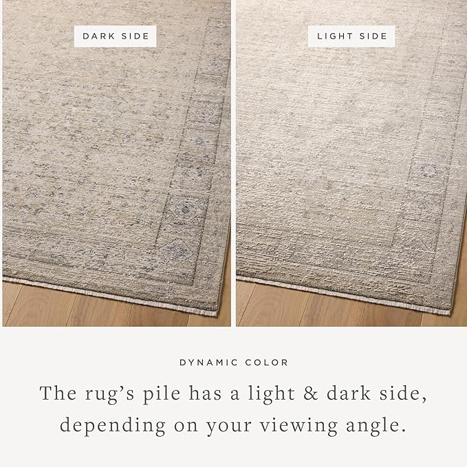 Loloi Amber Lewis Alie Collection ALE-03 Taupe/Dove 5'-3'' x 5'-3'', .13'' Pile Height, Round Area Rug
