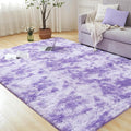 Andency 8x10 Area Rugs for Living Room, Non-Slip Fluffy Soft Large Shag Bedroom Carpet, Tie-Dyed Purple Big Indoor Thick Nursery Rug for Kids Dorm Home Decor Aesthetic