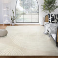 Abani Nuevo Collection Area Rug - Transitional Beige/Cream Design -6'x9' - Easy to Clean - Durable for Kids and Pets - Non-Shedding - Low Pile - Soft Feel - for Living Room, Bedroom & Office
