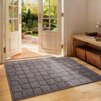 Large Front Door Mat Outside Entrance, Outdoor Indoor Door Mats for Entryway, Entrance, Entry, Patio, Waterproof Non Slip Doormat, Low-Profile, 31.5" × 47“, Grey