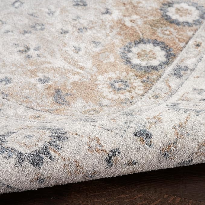 Nourison Home Astra Machine Washable Silver Taupe 4' x 6' Area Rug - Easy Clean, Non Shedding, Bed Room, Living Room, Dining Room, Kitchen (4' x 6')