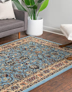 Rugs.com Yasmin Collection Rug – 9' x 12' Light Blue Medium Rug Perfect for Living Rooms, Large Dining Rooms, Open Floorplans
