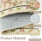 3x5 Area Rug Washable, Non-Slip Small Rug Carpet, Floral Boho Low Pile Soft Throw Rugs for Entryway, Bedroom, Kids Room, Dorm, Office, Nursery, Vintage Home Decor（Beige）
