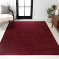 JONATHAN Y Haze Solid Low-Pile Dark Red Indoor Area Rug 6x9, Coastal,Bohemian,Minimalist,Classic, Easy-Cleaning for Living Room,Bedroom,Kitchen,Pet Friendly,Non-Shedding (SEU100Q-6)