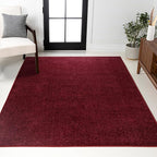 JONATHAN Y Haze Solid Low-Pile Dark Red Indoor Area Rug 3x5, Coastal,Bohemian,Minimalist,Classic, Easy-Cleaning for Living Room,Bedroom,Kitchen,Pet Friendly,Non-Shedding (SEU100Q-3)