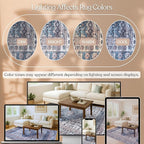 Washable Area Rug. Modern Farmhouse. Vintage. Turkish. Bohemian. Distressed. Oriental. Traditional. Rugs for Living Room. Dining. Bedroom. Office. Entryway. Foyer. (859NC, 9' x 12')