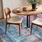 Kokia Abstract Area Rugs Boho Washable Distressed Retro Indoor 6x9 Rug Multicolor Low Pile Non-Slip Non-Shedding Red Carpet Bedroom Living Room Dining Room, Oslo Orchid