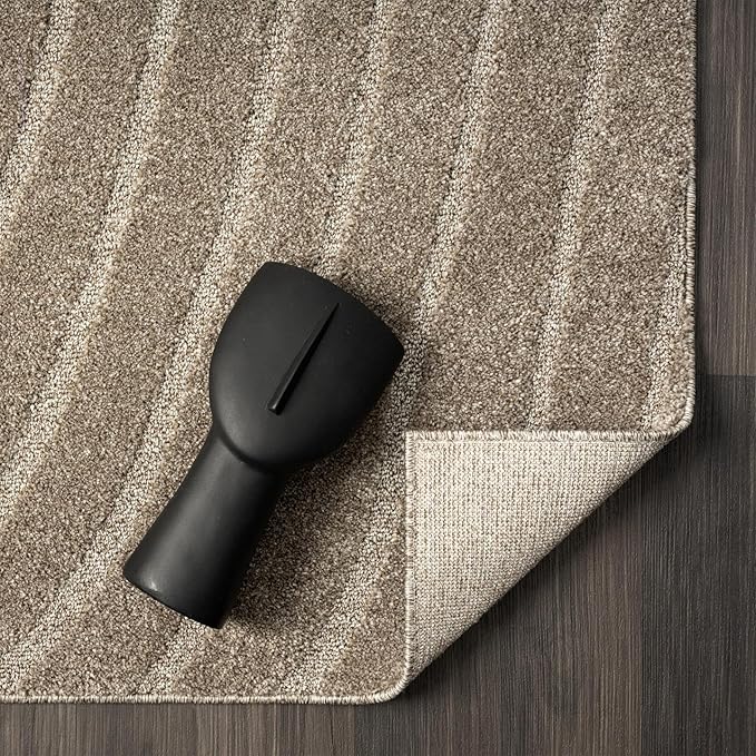 LUXE WEAVERS Modern Geometric Wave Taupe 2x3 Area Rug