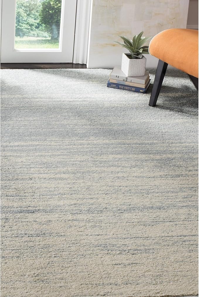 SAFAVIEH Adirondack Collection Area Rug - 6' Square, Slate & Cream, Modern Ombre Design, Non Shedding & Easy to Clean, Ideal for Living Room, Bedroom, Office, Dining Space (ADR113T)