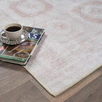 Fame Rugs Turkish Rug. Washable Vintage Oriental Antique Inspired Traditional Doormat Small Modern Area Rugs Luxury Entryway Entry Bedroom Bathroom Kitchen (405CB, 2'5 x 9'8)