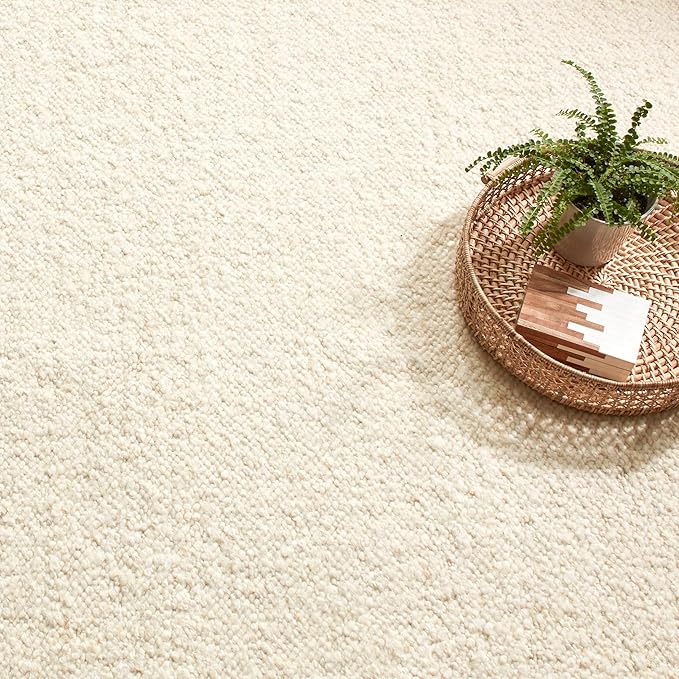 Dash & Albert Holmstead Ivory Handwoven Wool Rug, Runner-2.5 X 8 Feet, Ivory Solid Pattern - Premium Luxury Hotel Quality Soft Breathable Hypoallergenic Machine Washable Easy Care All Season