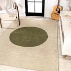 JONATHAN Y Machine Washable Cream/Green Indoor Area Rug 9X12 ft, Cirkel Minimalist Geometric Dot for Living Room, Bedroom, Kitchen, Office, Easy-Cleaning, Pet-Friendly, Non-Shedding WSH113C-9